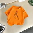 thumbnail image 5 of Toddler Girl Shirts Kid Leisure Graphic Fashion Round Neck Short Sleeve Tee Summer Wear Girls Tops Orange 5 Years-6 Years, 5 of 5
