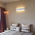 thumbnail image 2 of Aplique de pared interior LED blanco 14W 3000K Lámpara de pared blanca cálida Diseño moderno AC 220V para dormitorio Sala de estar Escaleras Pasillo Acrílico 40CM, 2 of 6