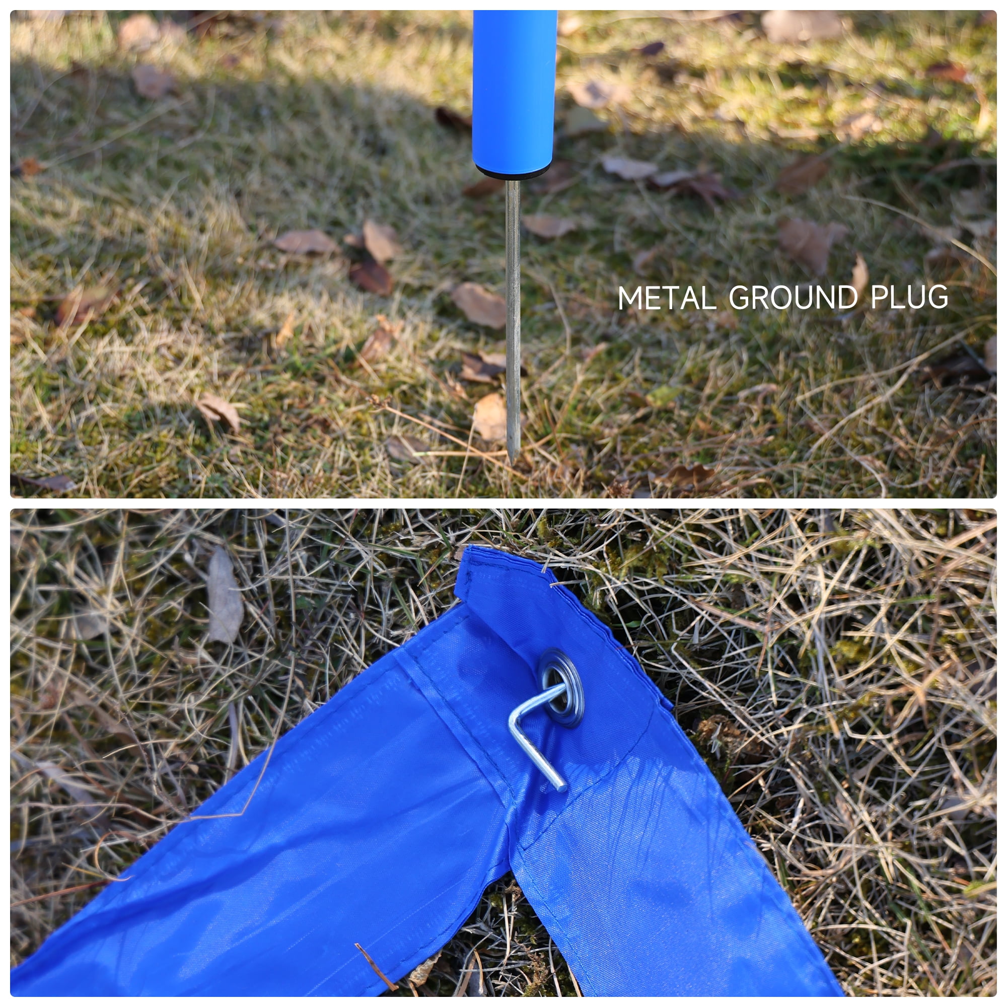 Pefilos Agility Course Backyard Set, 4 Pack Indoor and Outdoor Agility Training Equipment for Dogs, Weave Poles for Dog Obstacle Training, Blue