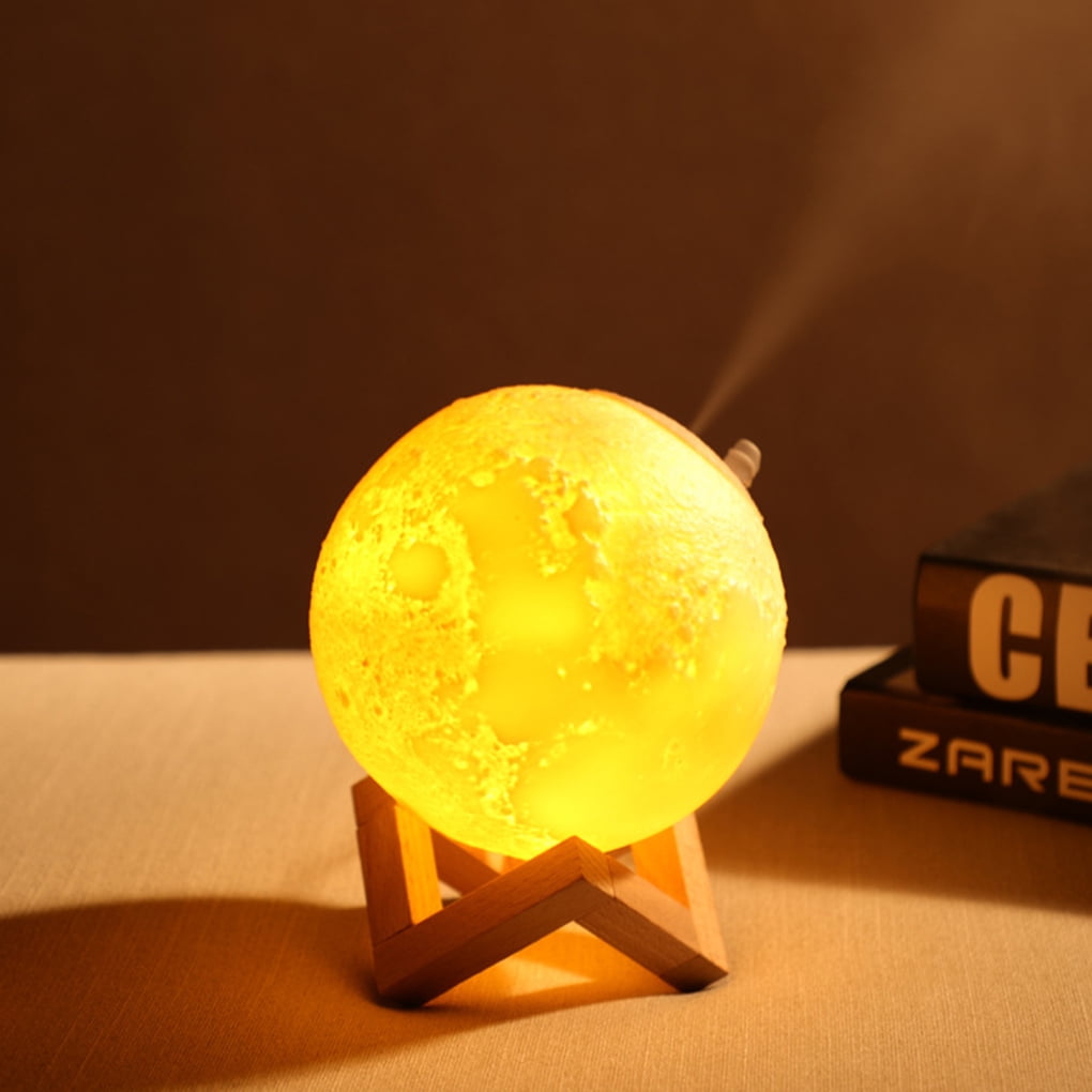Air Humidifier,Cool Mist Humidif,880ML Ultrasonic Moon Air Humidifier Aroma Essential Oil Diffuser with LED Night Lamp USB Mist Maker