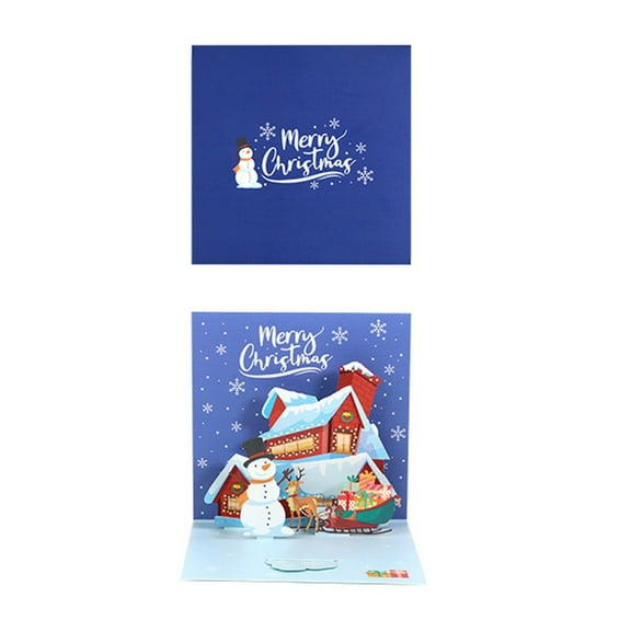 HJQEQVD Apple Gift Card 3D Three Christmas Greeting Card Holiday Blessing Children's Handmade Message Card Christmas Three Greeting Card Paper Carving Creative Blessing Message Car