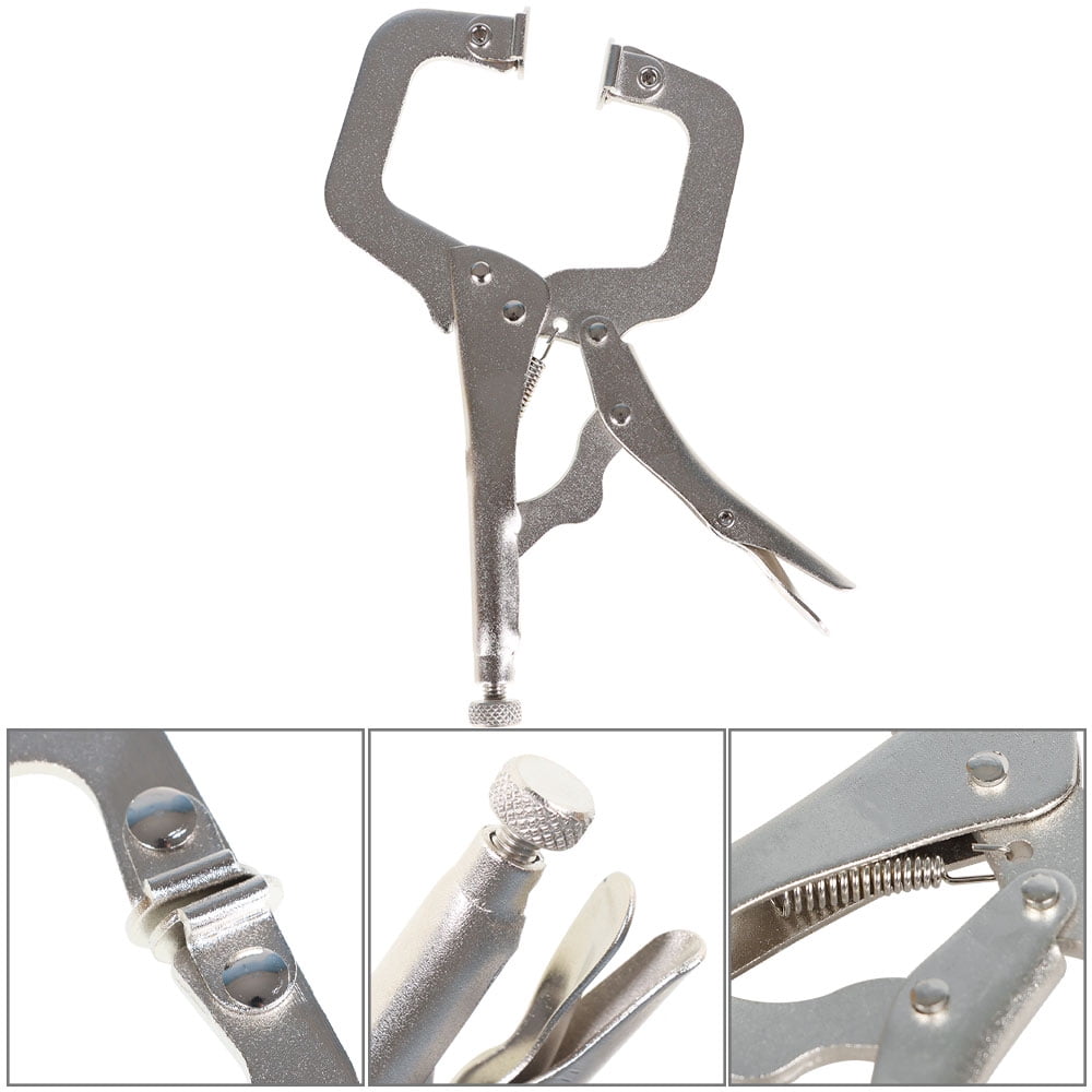 findmall 5Pcs 6 Inch Locking C Clamps with Swivel Pads Heavy Duty C-Type Locking Plier Table and Tool Vise Grip