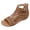 Brown, variant on Women's Roman Gladiator Wedge Sandals Vintage Boho Casual Geometric Hollow out Leather Ankle Strap Low Heels Dressy Summer Shoes for Beach Vacation White Size 8.5