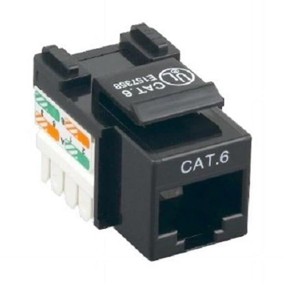 CableWholesale 326-121BK Cat6 RJ45 Female to 110 Punch Down Keystone Jack, Black