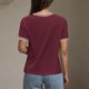 thumbnail image 4 of Karight Womens Tops Round Neck Striped Contrast Short Sleeve Lightweight Loose Pullover Tees Shirt for Ladies 2026, 4 of 7