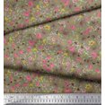 thumbnail image 2 of Soimoi Rayonne Tissu Feuilles, Papillon & Fleurs Imprimé Floral par Yard 42 Pouces de Large, 2 of 3