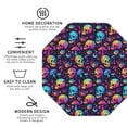 thumbnail image 3 of Rateoe mushroom Skull star Drawing Drink Coasters Set of 4 Leather Coasters Spill Protection for Table Desk,Durable and Non Slip Leather Coaster ,4 Inches Drink Mats-Octagon, 3 of 6