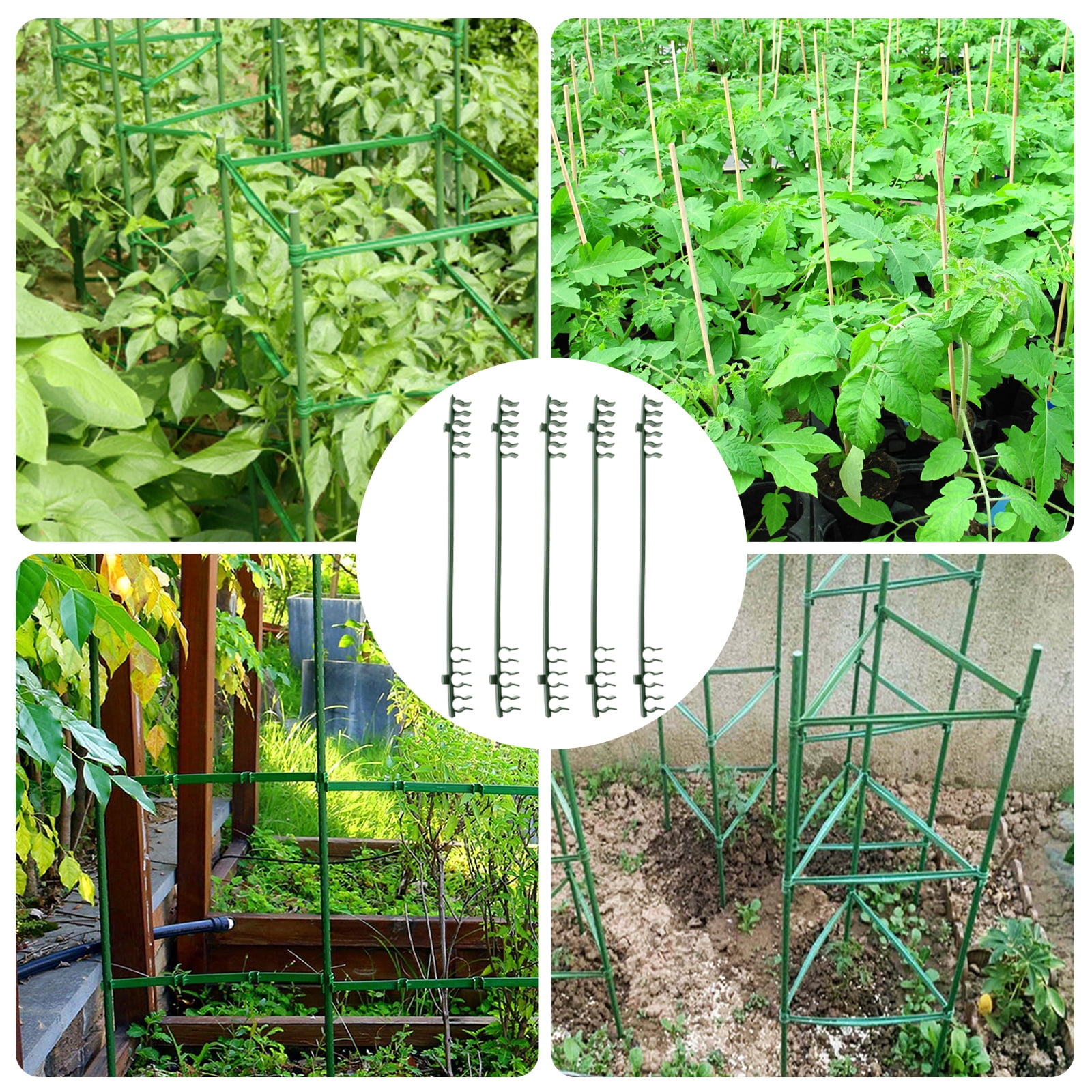 LOLIPPYY Green Tree Plant Support Rod Trellis, 50Pcs Plastic Garden Stakes for Climbing Plants and Vines