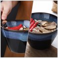 thumbnail image 2 of OATIPHO Ceramic Ramen Bowl Navy for Storage Creative Noodle Bowl 1Pc, 2 of 8