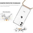 thumbnail image 5 of Crossbody Case for iPhone 12,Phone Case for iPhone 12 Pro [ with Adjustable Lanyard ] Clear Soft TPU Shockproof Protective Cover for iPhone 12/12Pro - Beige, 5 of 13