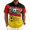 thumbnail image 2 of 2026 Soccer Cup Jersey for Men, Polo Collar Short Sleeve Country Name & Ball Graphic Top - Breathable Fan Shirt for Match Day & Casual Wear Black L, 2 of 5