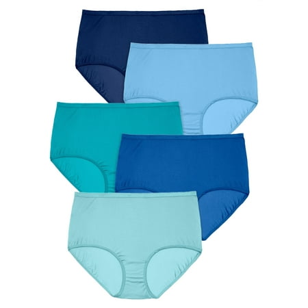 

Comfort Choice Women s Plus Size 5-Pack Nylon Full-Cut Brief Underwear