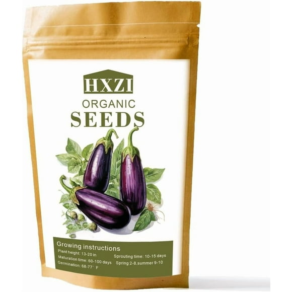 HIGHGW Graines d'Aubergine de Qualité Supérieure-200 Graines de Légumes Non OGM pour Jardinage et Plantation à la Maison