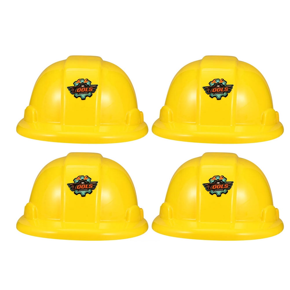 4pcs Yellow Construction Hats Toy Kids Construction Hats Party ...