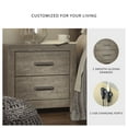 thumbnail image 3 of Signature Design by Ashley Culverbach 2-Drawer Nightstand - Modern Grey Night Stand with USB Charging Ports & Linen-Lined Storage Drawers, 3 of 6