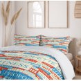 thumbnail image 6 of Ambesonne Fitness Duvet Cover Sets, Jumble Words of Exercise, 2-Queen, Ivory Vermilion Blue, 6 of 7