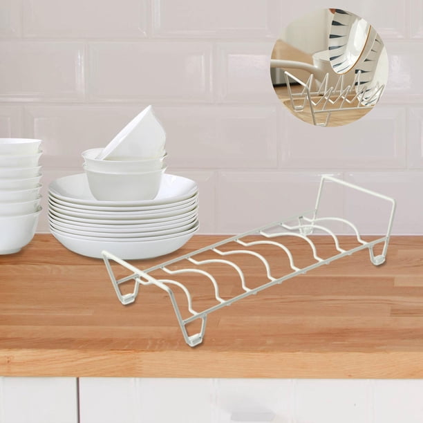 Estante para almacenamiento de platos y cuencos, estante para secar platos, resistente óxido, ahorro de , organizador de cuencos portátil, 33cm x 13cm x 75cm