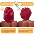 thumbnail image 4 of 2pcs Large Satin Bonnet,silk Bonnet Hair Wrap For Sleeping, Sleep Cap With Elastic Soft Band (black, Wine Red), 4 of 5