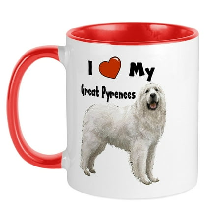 

CafePress - I Love My Great Pyrenees Mug - Ceramic Coffee Tea Novelty Mug Cup 11 oz