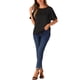thumbnail image 2 of INSPIRE CHIC Blusas de Manga Corta con Mangas de Mariposa para Mujeres, Cuello Redondo, Color Negro, Talla S, 2 of 6