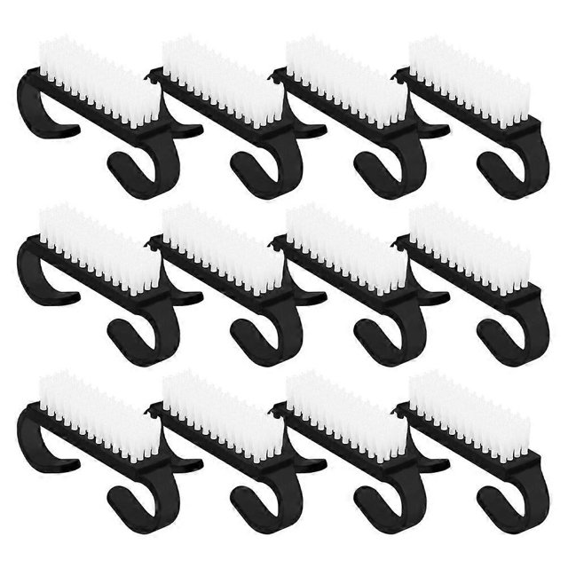 12Pcs Nail Cleaning Brush Set For Women Manicurists With Handle Lightweight Portable Simple Design
