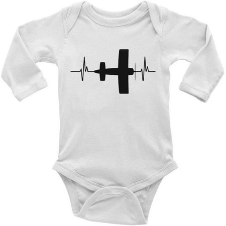 

Airplane Heartbeat Novelty Cotton Baby Long Sleeve Bodysuit bodysuit Rompers For Boys And Girls