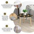 thumbnail image 3 of Triangle Nesting Coffee Table Set of 2 Interlocking stripes wooden golden 3d texture Material wood oak End Table Modern Minimalist Side Table Set for Living Room Bedroom, 3 of 8