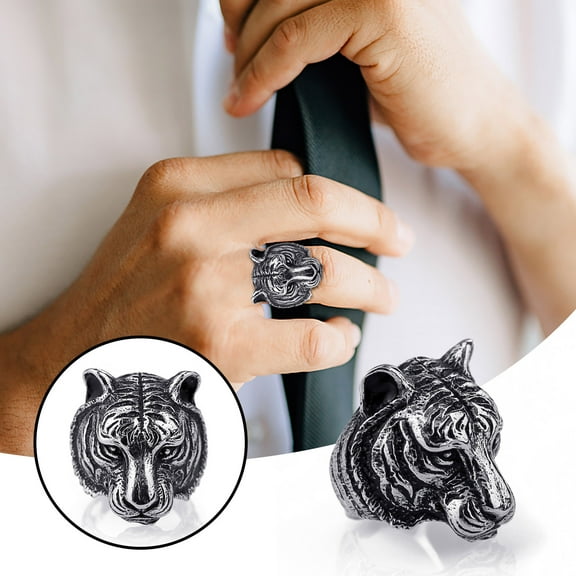 Jewelry Gifts for Him Feledorashia Rings for Men Father's Day Gifts Men's Vintage Open Ring Removable Size Animal Ring Jewelry