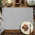 thumbnail image 2 of Placemats Set of 6, Grey Linen Texture Place Mats Farmhouse Solid Color Tablemats Washable Placemat Table Decoration for Kitchen Table Dinner Party Home Decor Indoor Outdoor 13x19 Inch, 2 of 9