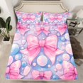 thumbnail image 2 of Erosebridal Girly Pink Bow Tie Sheet Set Twin , Princess Bowknot Bedding Sets Twin Size, Dreamy Polka Dots Room Decor 3pcs, 2 of 7
