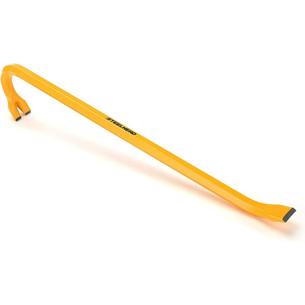 STEELHEAD 24" Inch Gooseneck Wrecking Bar, Integrated Nail Puller, Chisel Tip, Rust & Corrosion