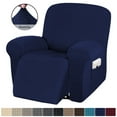 thumbnail image 1 of Recliner Sofa Slipcover, Four Piece High Stretchy Reclining Chair Cover, Machine Washable Spandex Jacquard Fabric, Bottom Elastic Easy to Install, Non-Slip Furniture Protector, 1 of 8
