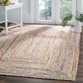 thumbnail image 3 of Safavieh Cape Cod Collection CAP202A Handmade Boho Braided Jute & Cotton Area Rug, 9' x 12', Red / Multi, 3 of 4