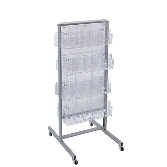 80 Pocket, Two-Sided 24"W x 48"H Pegboard Brochure Floor Display Kit