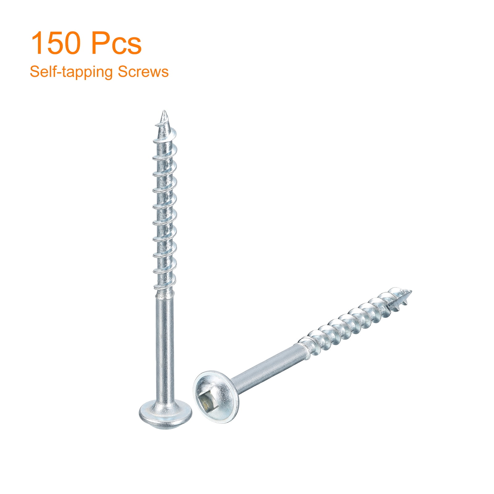 #8x2" Pocket Hole Screws, 150 pack Square Drive Self Tapping Wood Screws, Zinc Plated