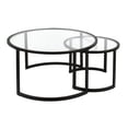 thumbnail image 1 of Henn&Hart Table Basse Ronde en Métal Noire Emboîtable de 18,5 Pouces Bronze Noir, 1 of 9
