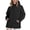Black, variant on Oversized Zip Up Bomber Jacket for Women, Ribbed Stand Collar Long Puff Sleeve, Soft Fleece Casual Fall Outerwear, 1 Piece, S-XL