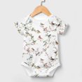 thumbnail image 2 of Watercolor Sparrow Floral Baby Bodysuits Birds Branch Flower Leaves Baby Clothes Newborn Colorful Birds Onesie Infant Boys Girls, 2 of 7