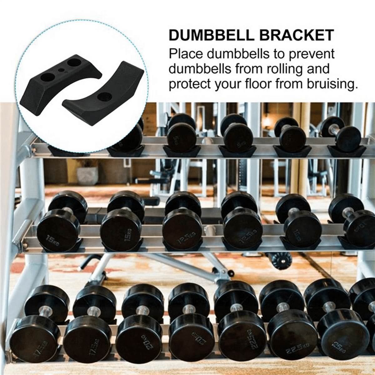20 Pcs Dumbbell Racks Dumbbell Holders Dumbbell Brackets Dumbbell Storage Weight Stands,20 x Dumbbell Racks,black