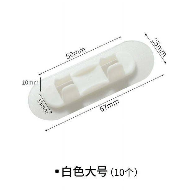 Zhuge Fijador de cables de 10 piezas, sin necesidad de taladrar,herramienta de almacenamiento autoadhesiva de alta viscosidad, organizador de cables con hebilla fija (blanco, grande)