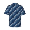 thumbnail image 4 of Xecao Pixel Grid print Hawaiian shirt - a stylish short-sleeve button-down for men, perfect for casual beach and tropical outings., 4 of 9