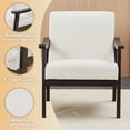 thumbnail image 3 of Mid-Century Modern Armchair,Accent Chair with High Back Upholstered Chair,Reading Chair Lounge Chair,for Living Room Bedroom(White), 3 of 9