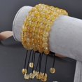 thumbnail image 2 of Natural Healing Power Gemstone Crystal Beads Unisex Adjustable Macrame Bracelets 8mm,Citrine, 2 of 4