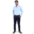 thumbnail image 2 of Camisa manga larga para hombre corte slim-fit con botones en el cuello down, estilo casual color azul marca Rams Cottons, 2 of 4