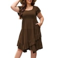 thumbnail image 1 of Vestido casual AZACHID de verano con doble volante de manga corta para mujer, 1 of 8