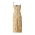thumbnail image 3 of VISgogo - Vestido informal para mujer, estampado floral, sin mangas, cuello de tirantes, lazo en la parte inferior, vestido de playa con abertura alta VISgogo  moda, 3 of 9