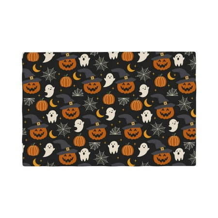 

Placemats Set of 4 / 6 halloween pumpkin spider web Placemats for Dining Table Indoor/Outdoors Heat Resistant Washable Placemats 18 x 12