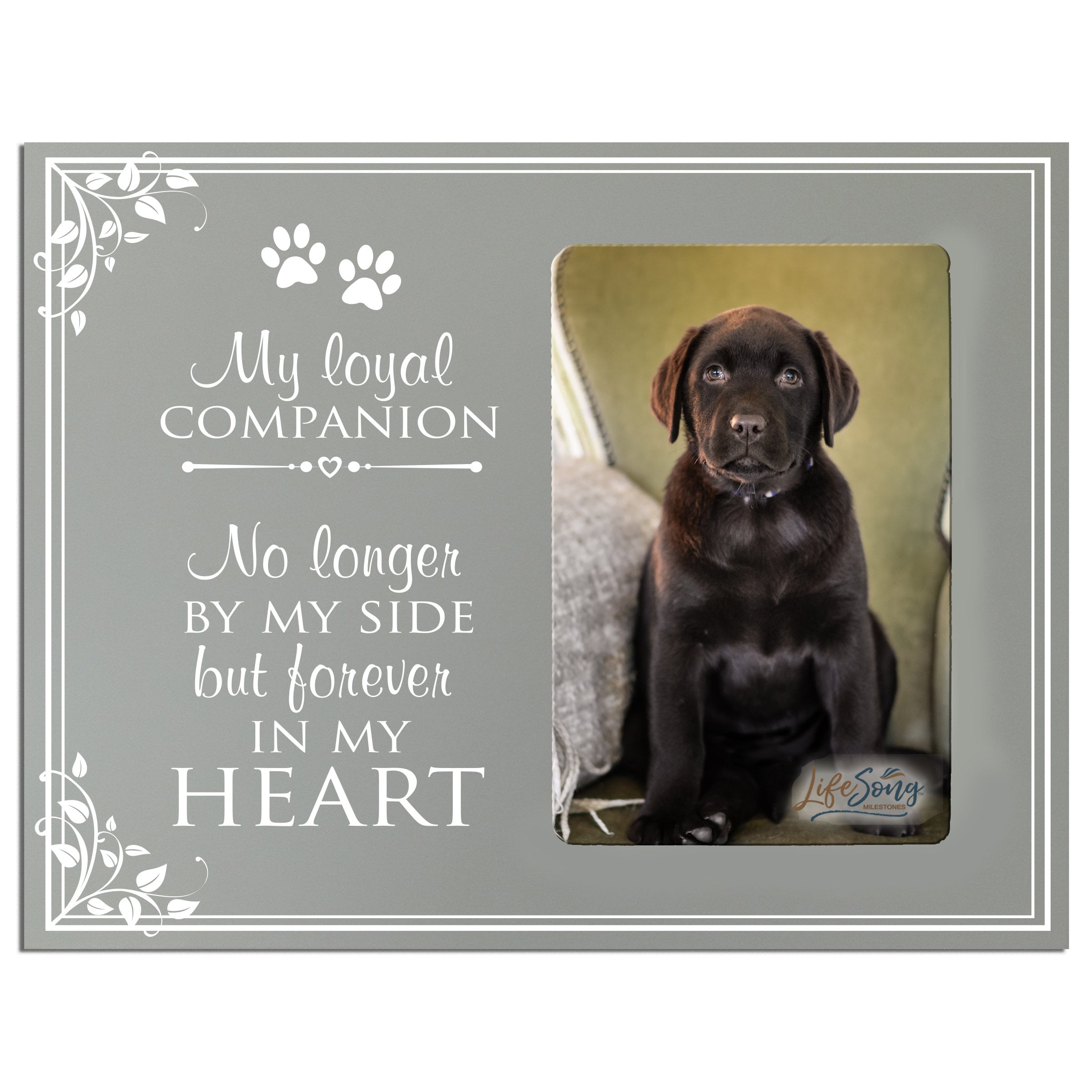 BANBERRY DESIGNS Cat/Dog Memorial Ceramic Picture Frame No Longer Cuddling by My Side Furever in My Heart Loss of a Pet Photo Frame Sympathy Gift in Memory of a Pet