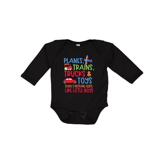 Inktastic Planes Trains Trucks and Toys Nothing Quite Like Little Boys Boys Long Sleeve Baby Bodysuit