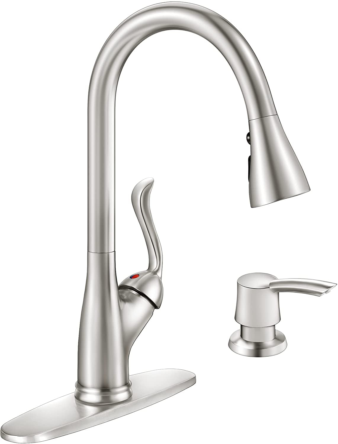 Brushed Nickel for sale online Appaso GG-K123-BN Single Handle Pull Down Kitchen Faucet 